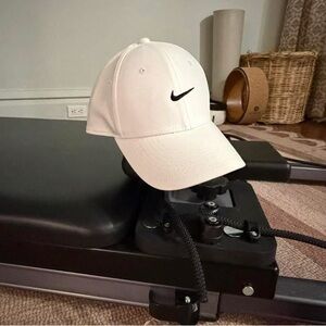 Nike White Baseball Cap with Black Swoosh